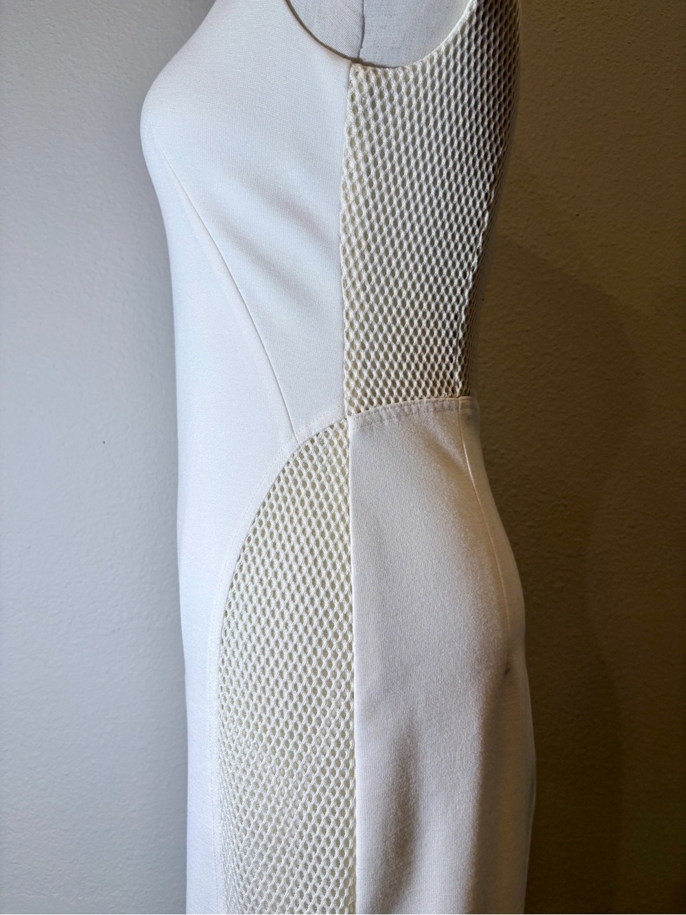 Akris Punto Cream Mesh-Panel Sheath Dress Size 2 - Picture 6 of 12